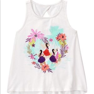 Girls Gymboree white hula girl swing tank sz 8